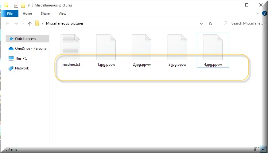 Archivos encriptados por el ransomware Ppvw virus (extensión .ppvw)