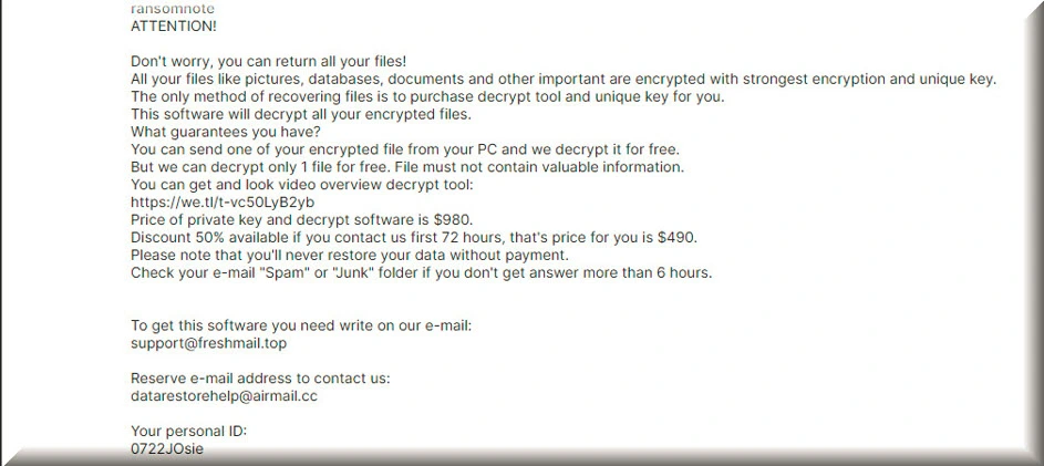 Archivo de texto del ransomware del virus Zpww (_readme.txt)