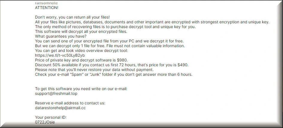 Fichier texte du ransomware Ttrd virus (_readme.txt)