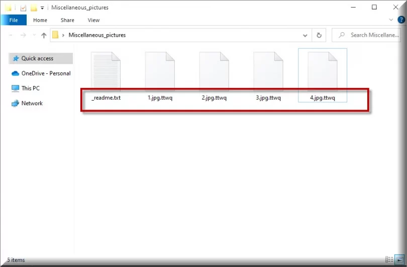 Files encrypted by Ttwq virus ransomware (.ttwq extension)