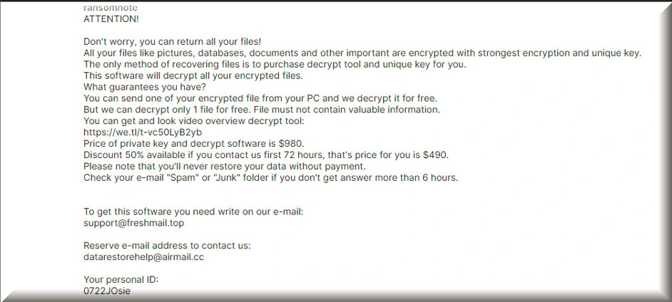 Archivo de texto del ransomware Ttwq virus (_readme.txt)