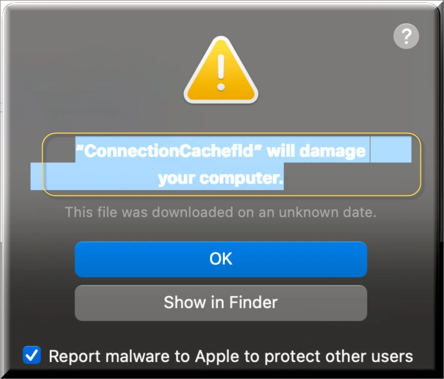 The ConnectionCachefld virus on Mac