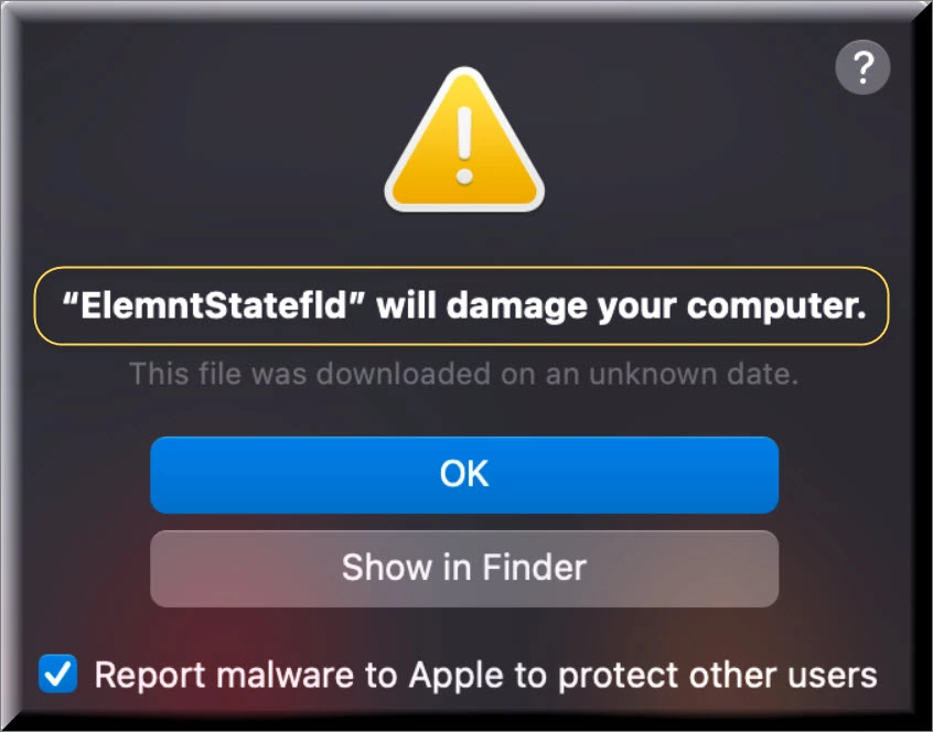 The ElemntStatefld malware on Mac