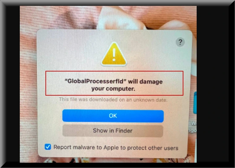 The GlobalProcesserfld virus on Mac