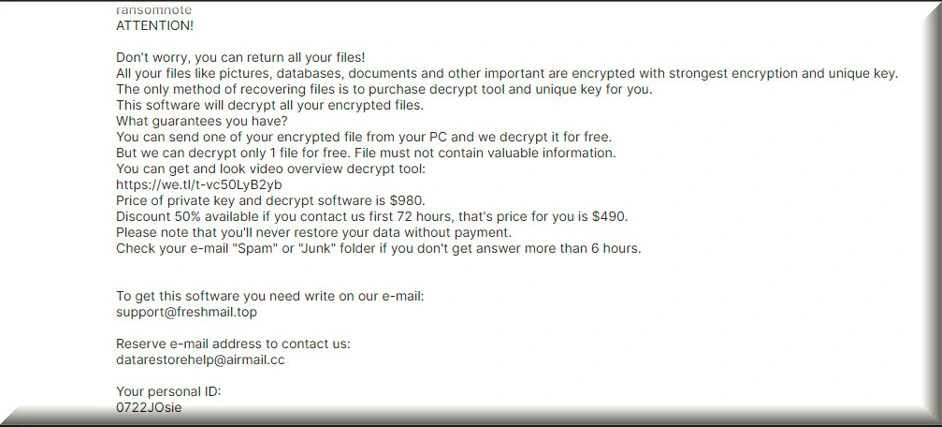 Gyew virus ransomware text file (_readme.txt)