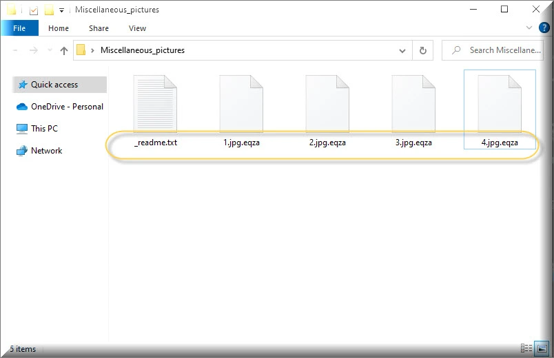Files encrypted by Eqza virus ransomware (.eqza extension)