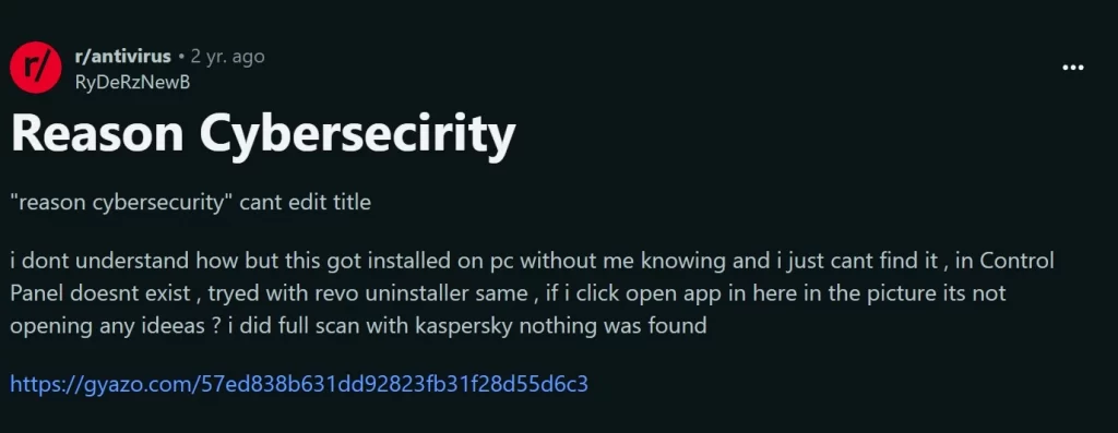 Reason Cybersecurity Reddit