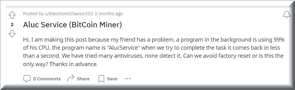 Aluc Service bitcoin miner