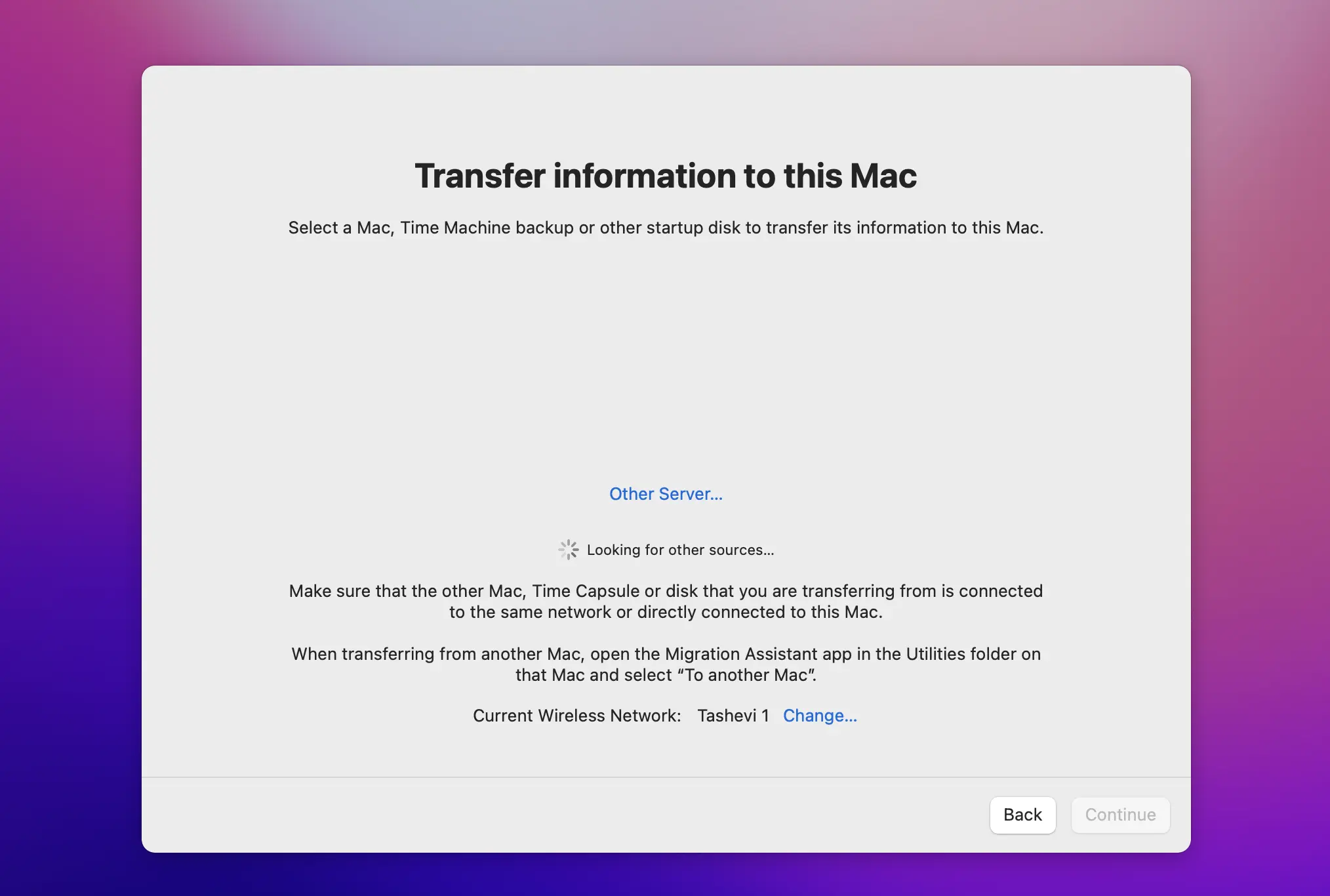 mac time machine migration assistant