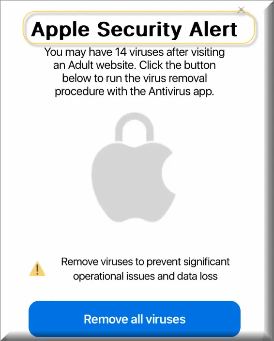 the Apple Security Alert scam on iPhone