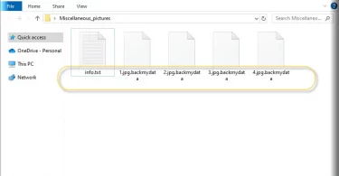 Files encrypted by BackMydata virus ransomware (.BackMydata extension)