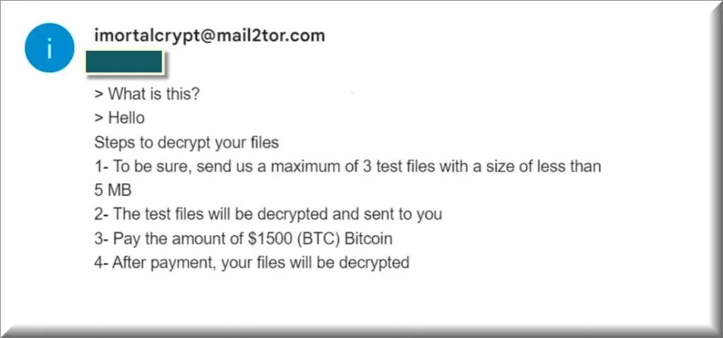 BlackBit ransomware email