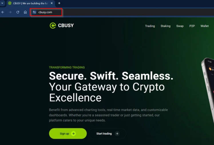 The Cbusy platform aggressively promotes free cryptocurrency giveaways