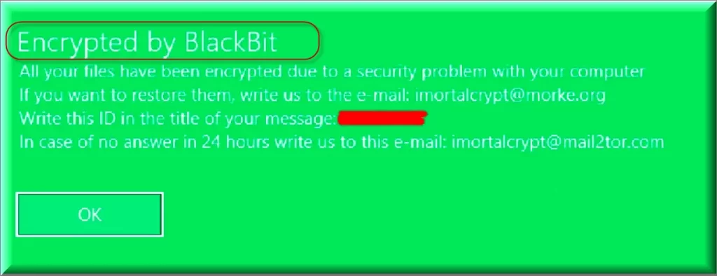 Victims are instructed to contact the attackers through email addresses