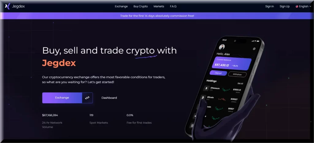 Screenshot of the Jegdex platform