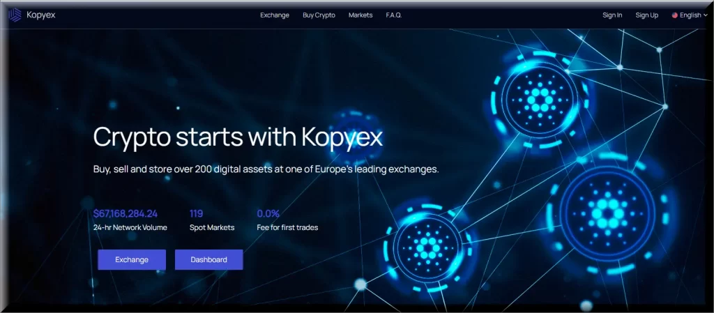 Screenshot of the Kopyex.com platform