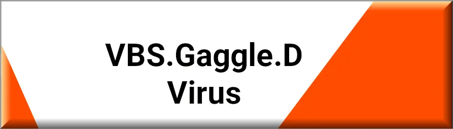 Graphic representation of VBS.Gaggle.D virus, depicting malicious code and infected email icons