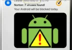News-vatoyi.cc Scam alert showing 'Norton: 7 viruses found today' and 'Your Android will be blocked today