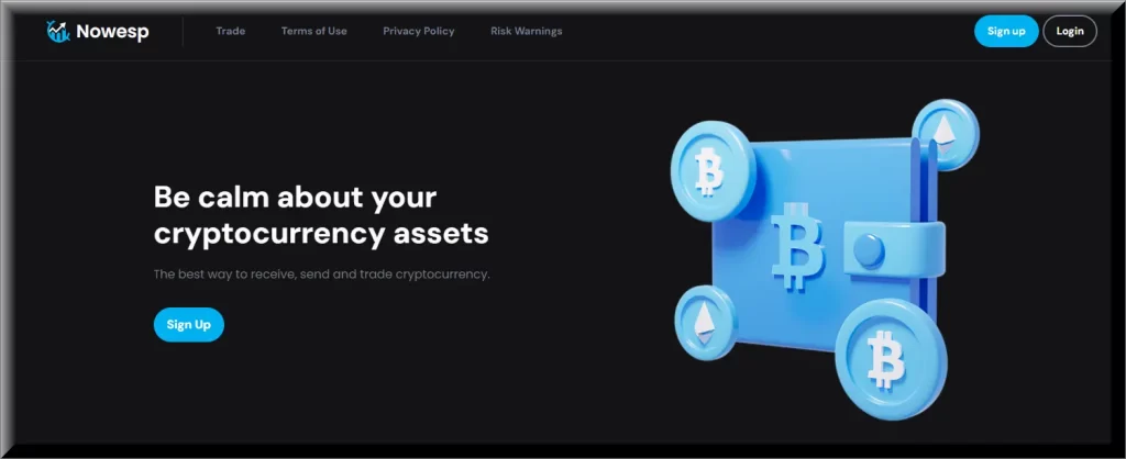 Screenshot exposing the fraudulent Nowesp cryptocurrency platform