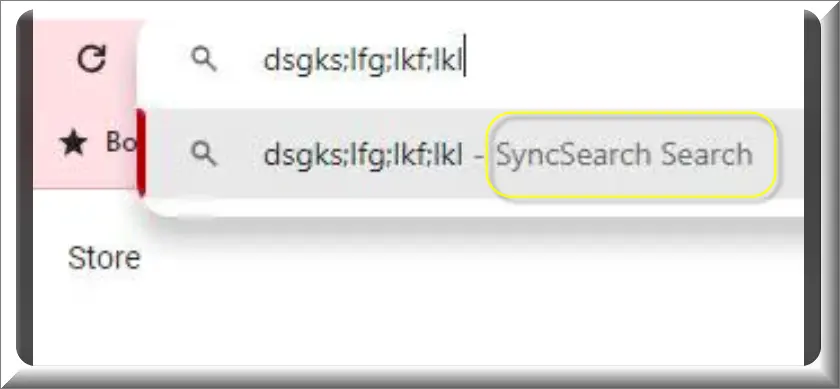 Barra di ricerca che visualizza "SyncSearch Search"