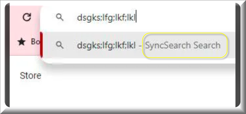 Suchleiste mit der Anzeige"SyncSearch Search"