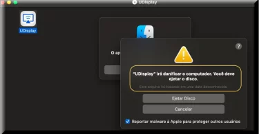 Screenshot of the UDisplay “Will Damage Your Computer” error