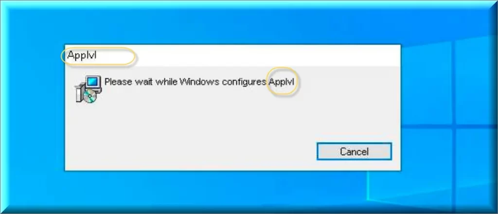 Capture d'écran de la chute du fichier exécutable Applvl immédiatement après le démarrage