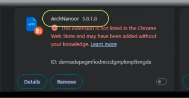 Screenshot of the ArchNanoor extension