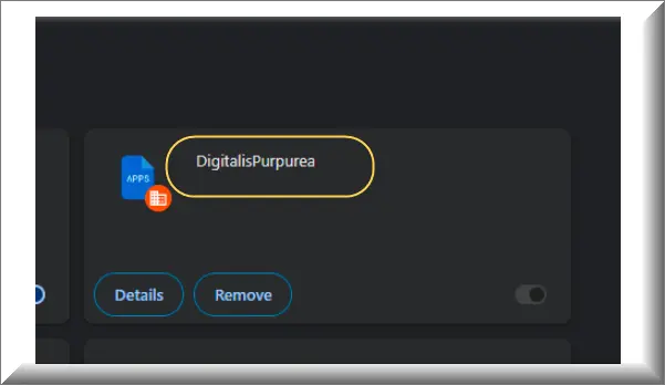 "DigitalisPurpurea" cannot be removed by using the remove button