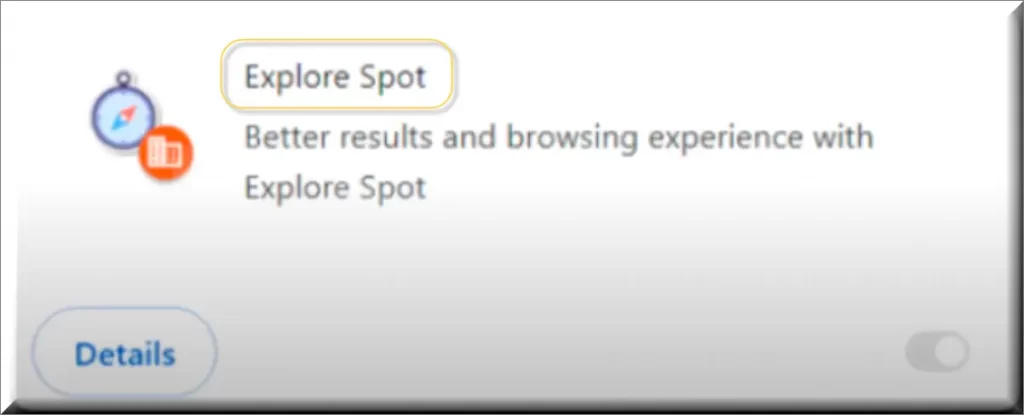 Screenshot of the Explore Spot browser hijacker