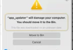 Screenshot of the “app_updater” will damage your computer Virus on Mac