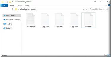 Files encrypted by Paaa virus ransomware (.paaa extension)