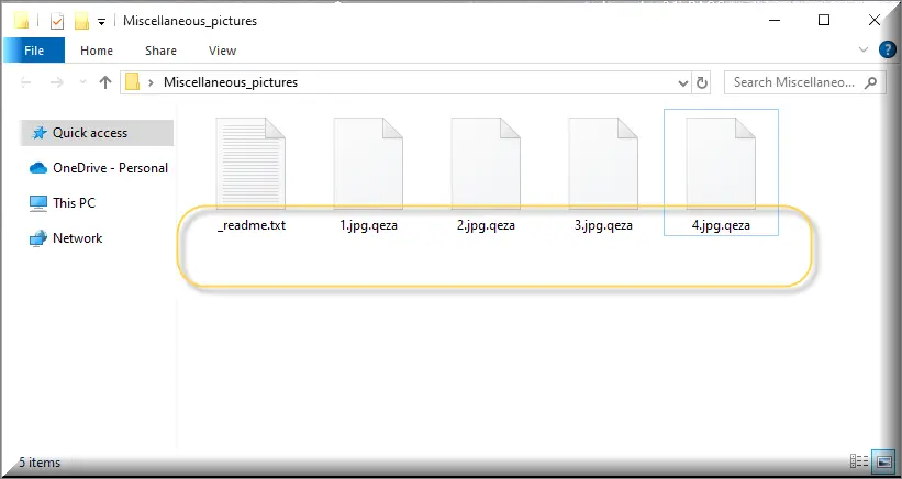 File criptati dal ransomware Qeza virus (estensione .qeza)