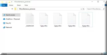 Files encrypted by Vehu virus ransomware (.vehu extension)