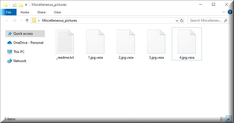 Files encrypted by Veza virus ransomware (.veza extension)