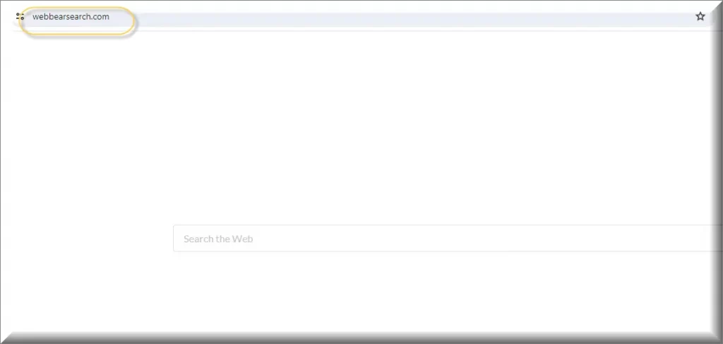 Screenshot of the WebBearSearch.com i site that is promoted by Web Bear Search hijacker