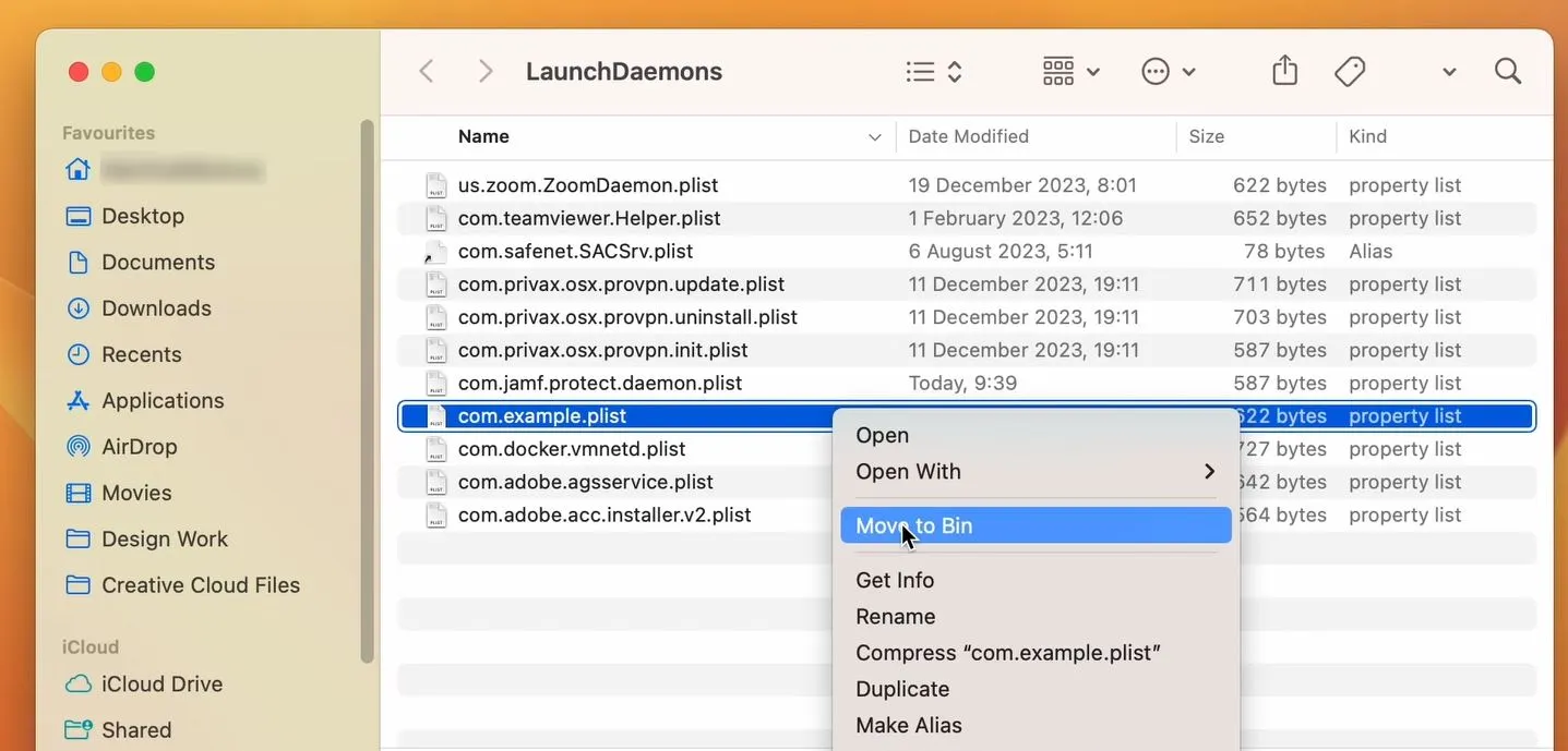 clean launchdaemons mac