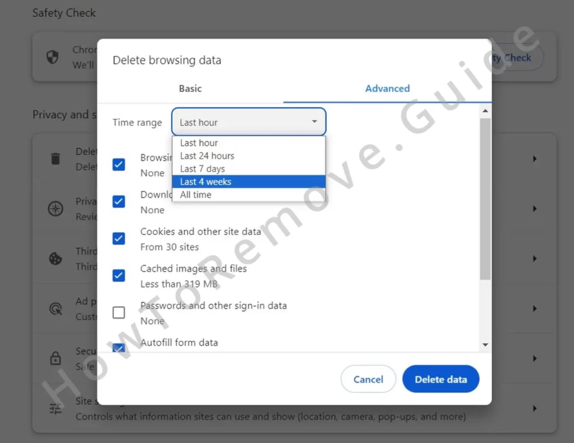 Delete Browser Data Chrome 1140x880