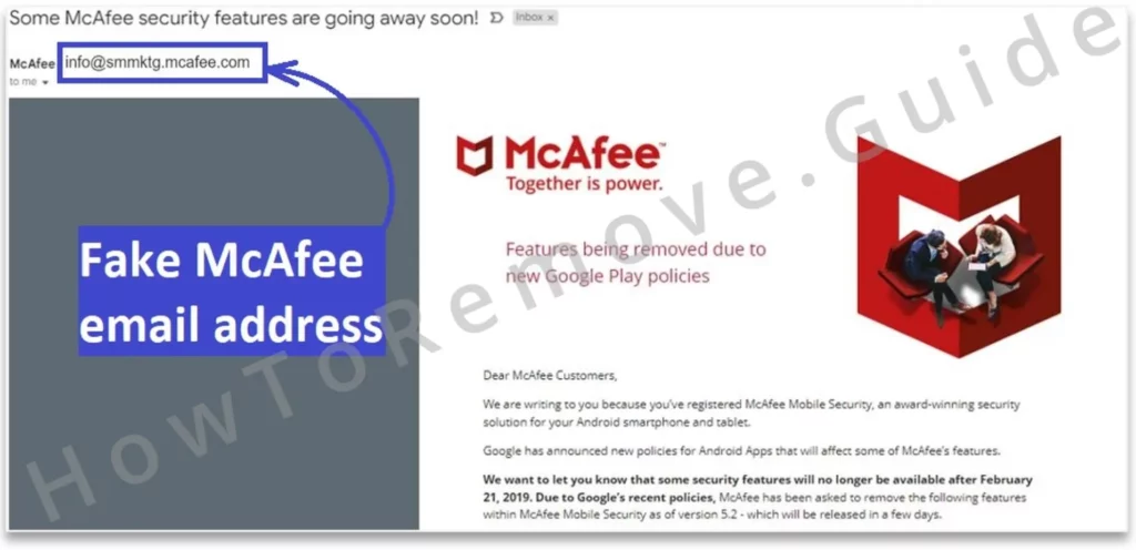 mcafee scam email