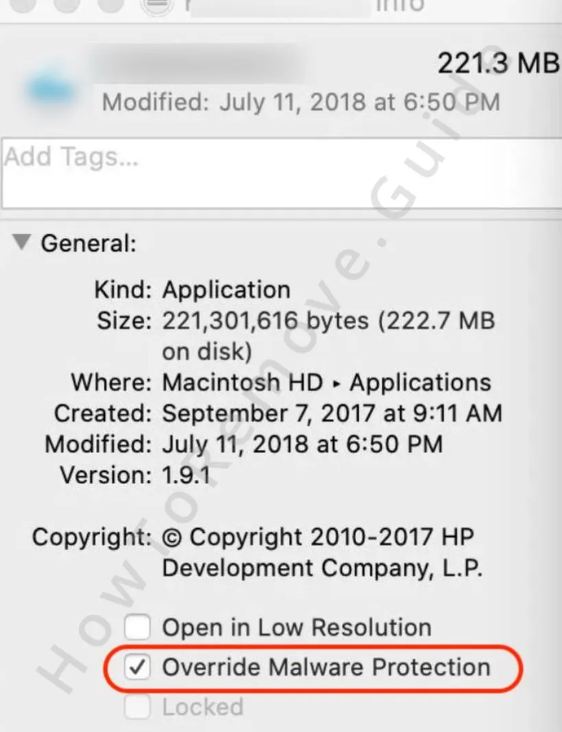 override malware protection mac