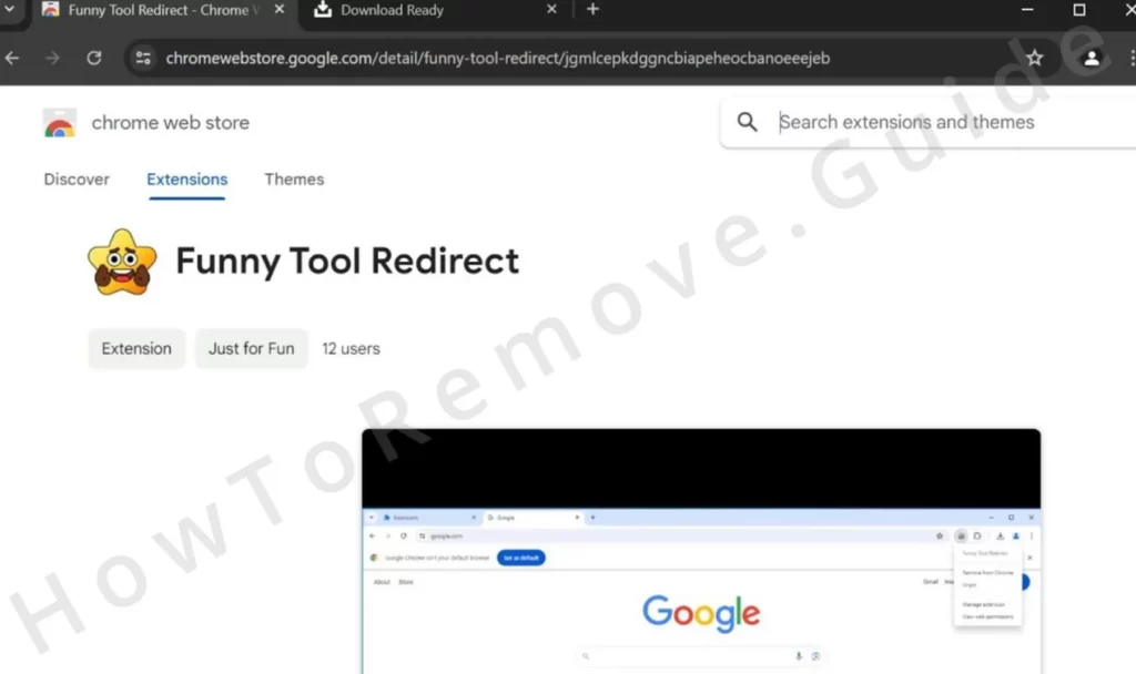 funny tool redirect chrome web store extension