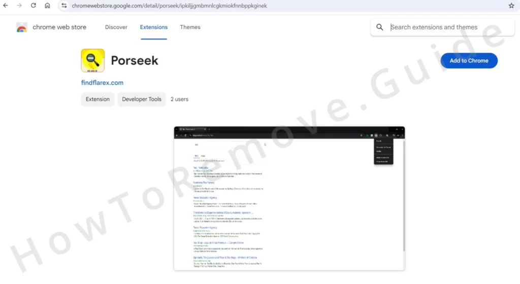 porseek extension chrome web store