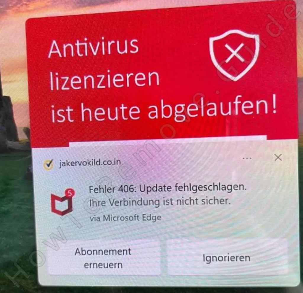 critical virus alert popup