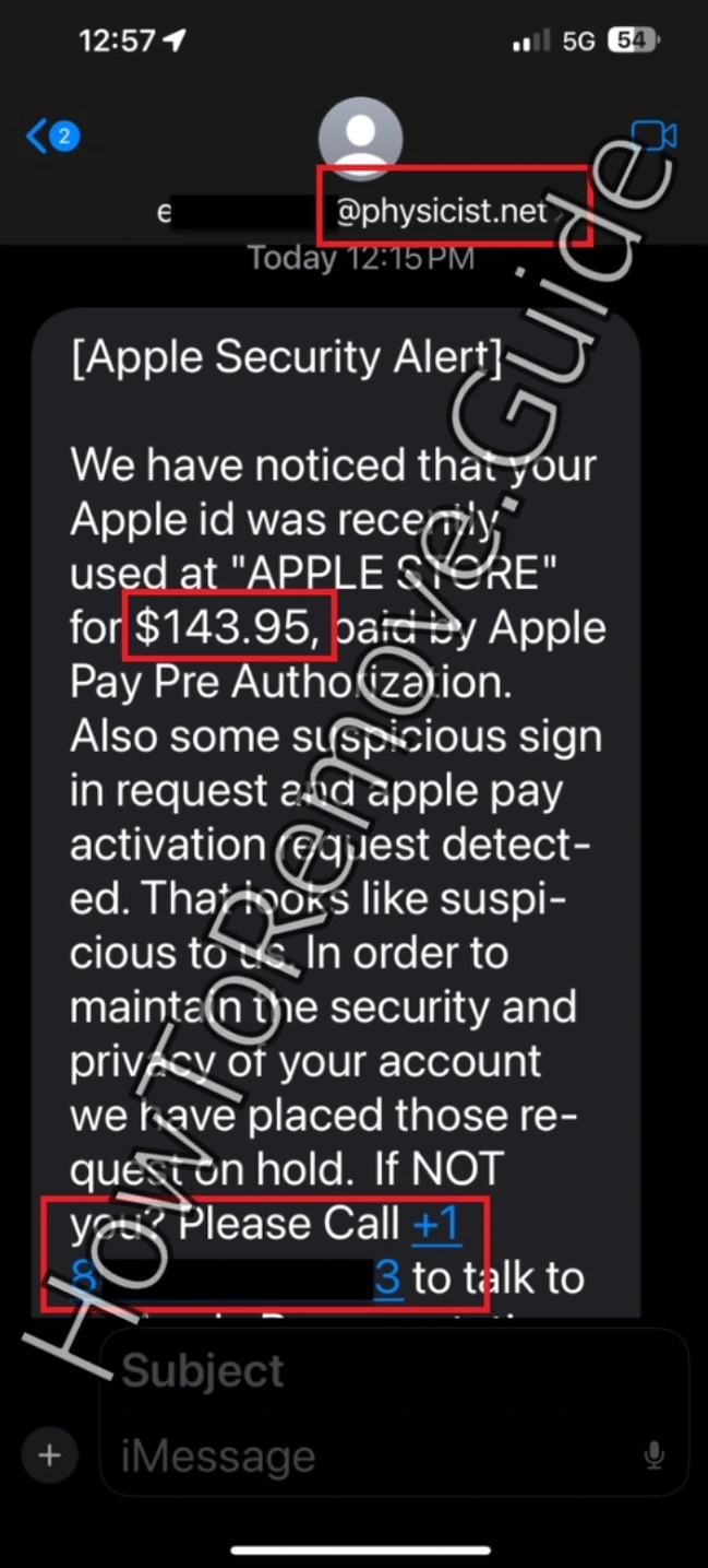Apple Security Alert Scam Report