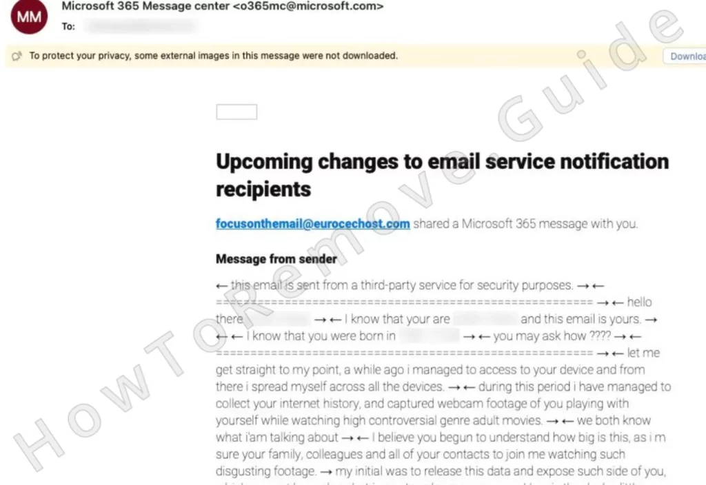 Microsoft 365 Message Center Scam