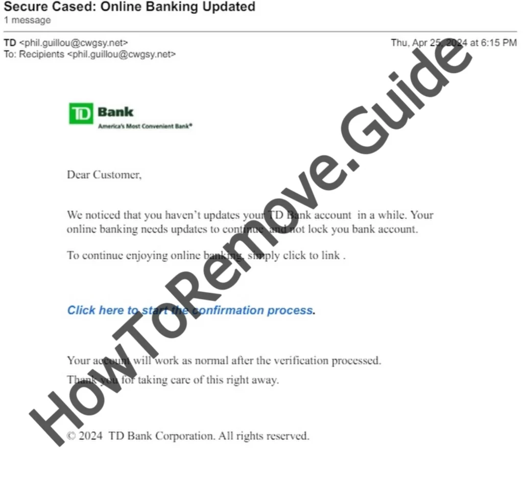 TD Scam Email 1024x933