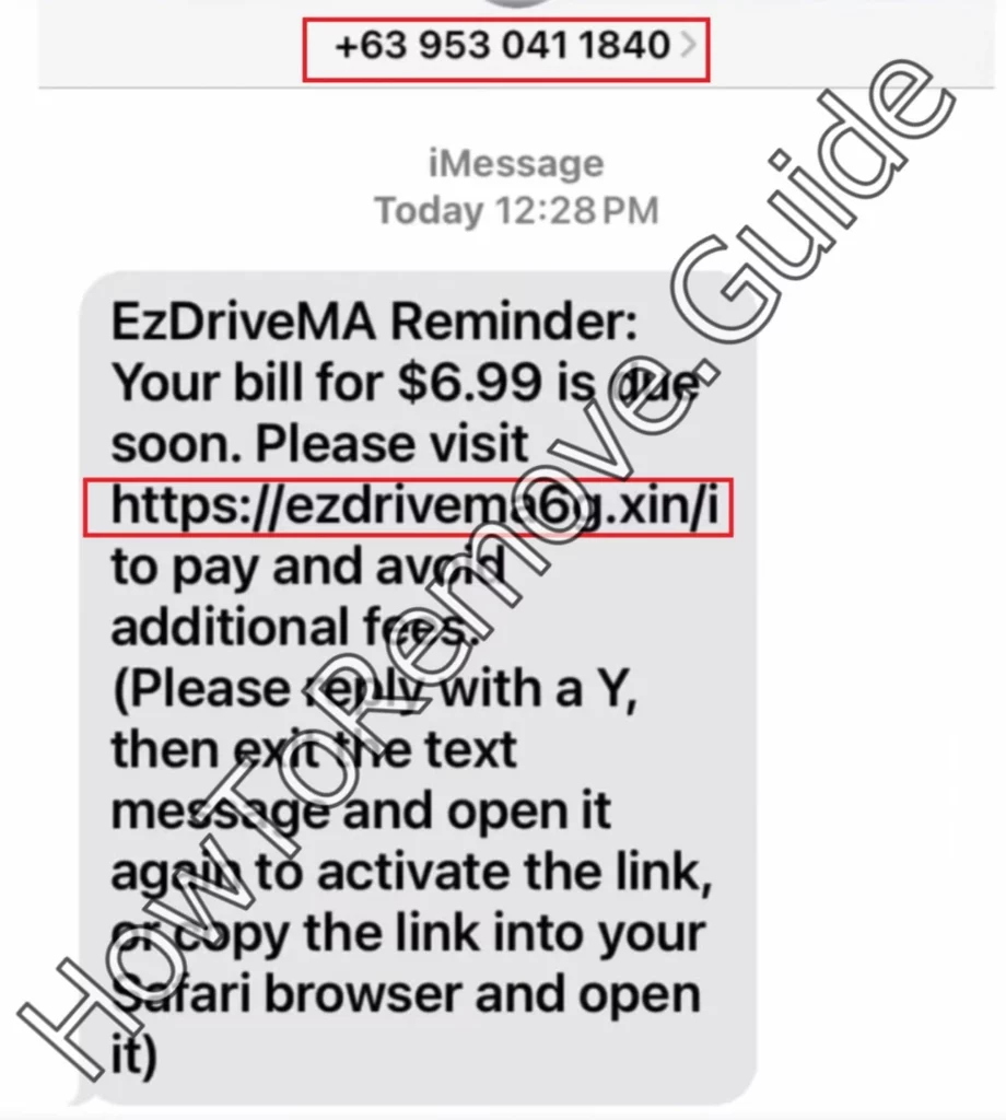 EZDriveMA Text Scam