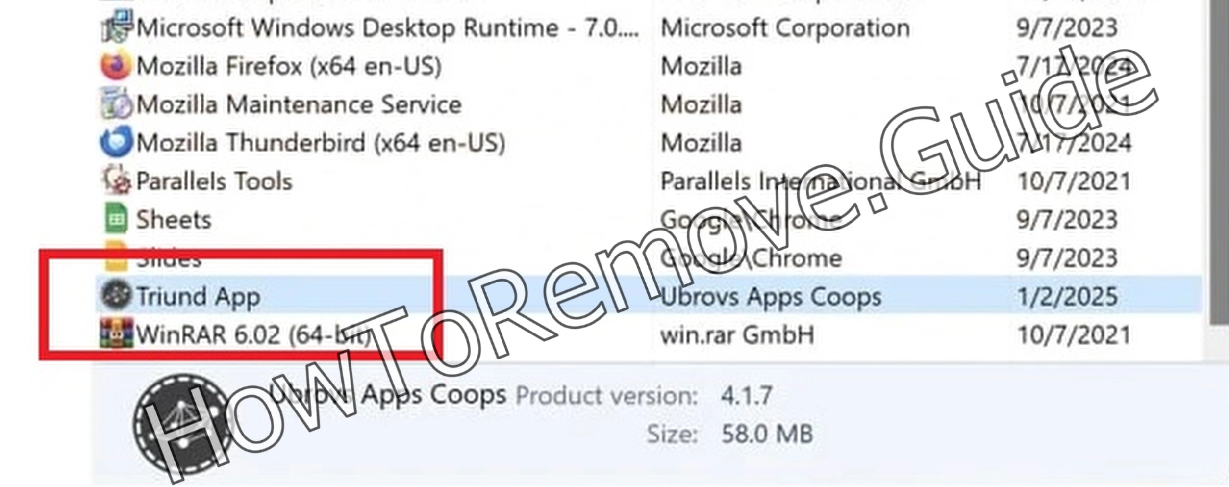 How to Remove Triund App