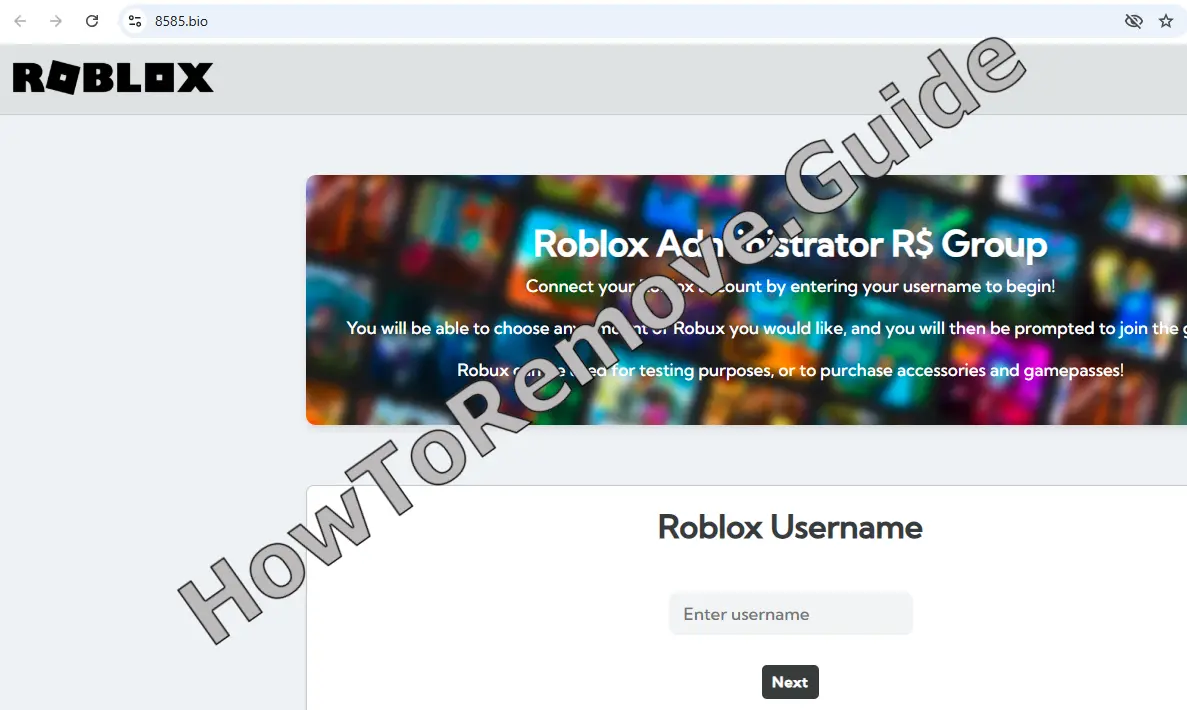 The 8585.bio Robux Scam – Report