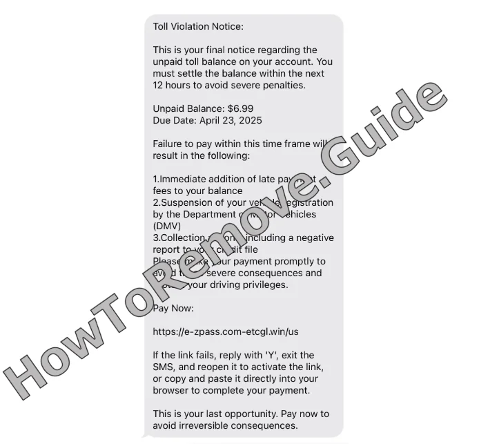 The Toll Violation Notice Scam